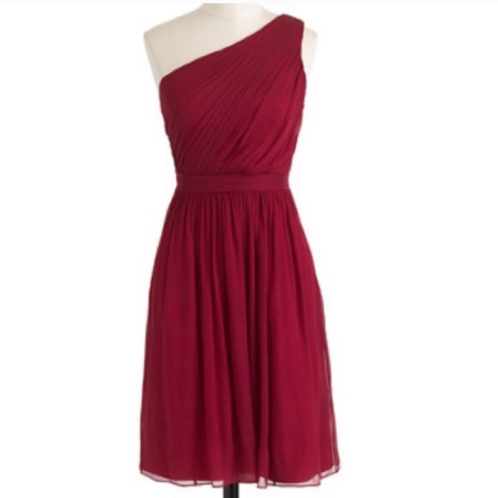 J. CREW Kylie Silk Chiffon Red Dress